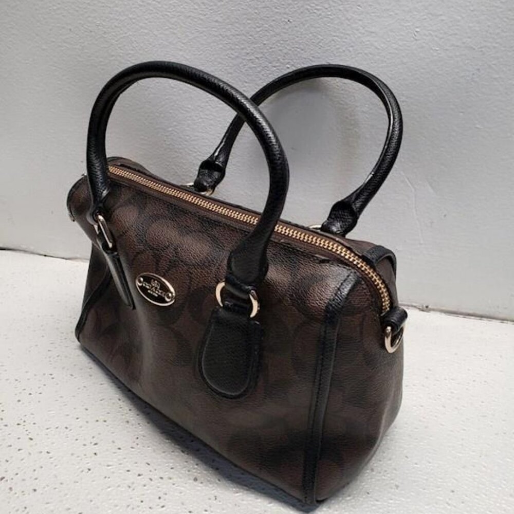 EUC Coach Mini Bennett Signature Leather Detachable Strap Satchel Bag - Picture 3 of 8